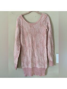 Free People Pink/White Tunic Sweater M
